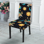 Cute Cartoon Taurus Pattern Print Dining Chair Slipcover