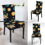 Cute Cartoon Taurus Pattern Print Dining Chair Slipcover