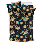 Cute Cartoon Taurus Pattern Print Duvet Cover Bedding Set