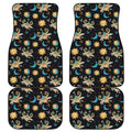 Cute Cartoon Taurus Pattern Print Front and Back Car Floor Mats