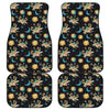 Cute Cartoon Taurus Pattern Print Front and Back Car Floor Mats