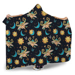 Cute Cartoon Taurus Pattern Print Hooded Blanket