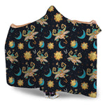 Cute Cartoon Taurus Pattern Print Hooded Blanket