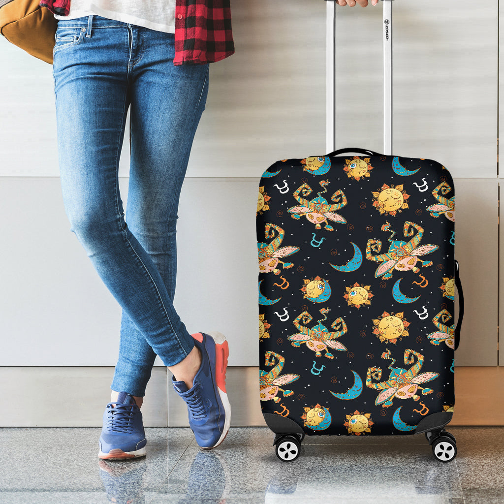 Cute Cartoon Taurus Pattern Print Luggage Cover