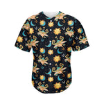 Cute Cartoon Taurus Pattern Print Men's Baseball Jersey