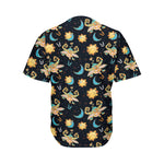 Cute Cartoon Taurus Pattern Print Men's Baseball Jersey