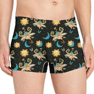 Cute Cartoon Taurus Pattern Print Men's Boxer Briefs