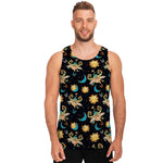 Cute Cartoon Taurus Pattern Print Men's Tank Top