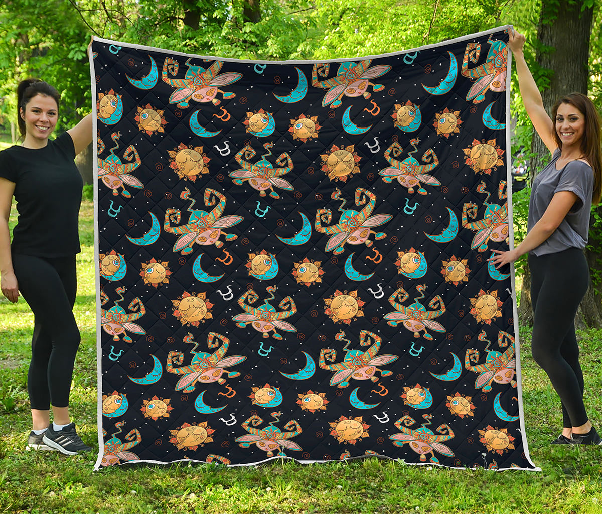 Cute Cartoon Taurus Pattern Print Quilt