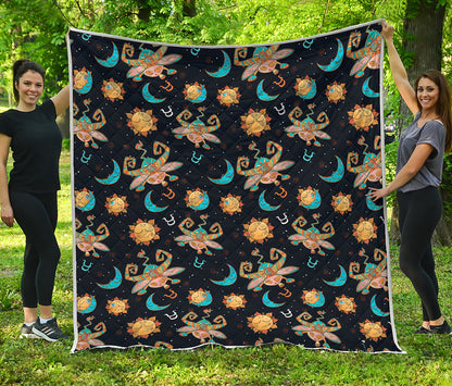 Cute Cartoon Taurus Pattern Print Quilt