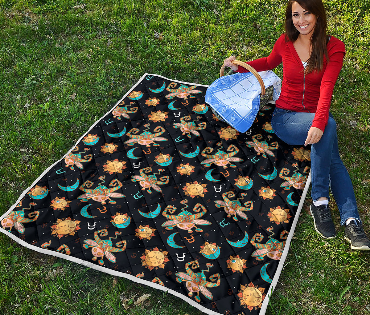 Cute Cartoon Taurus Pattern Print Quilt