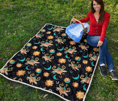 Cute Cartoon Taurus Pattern Print Quilt