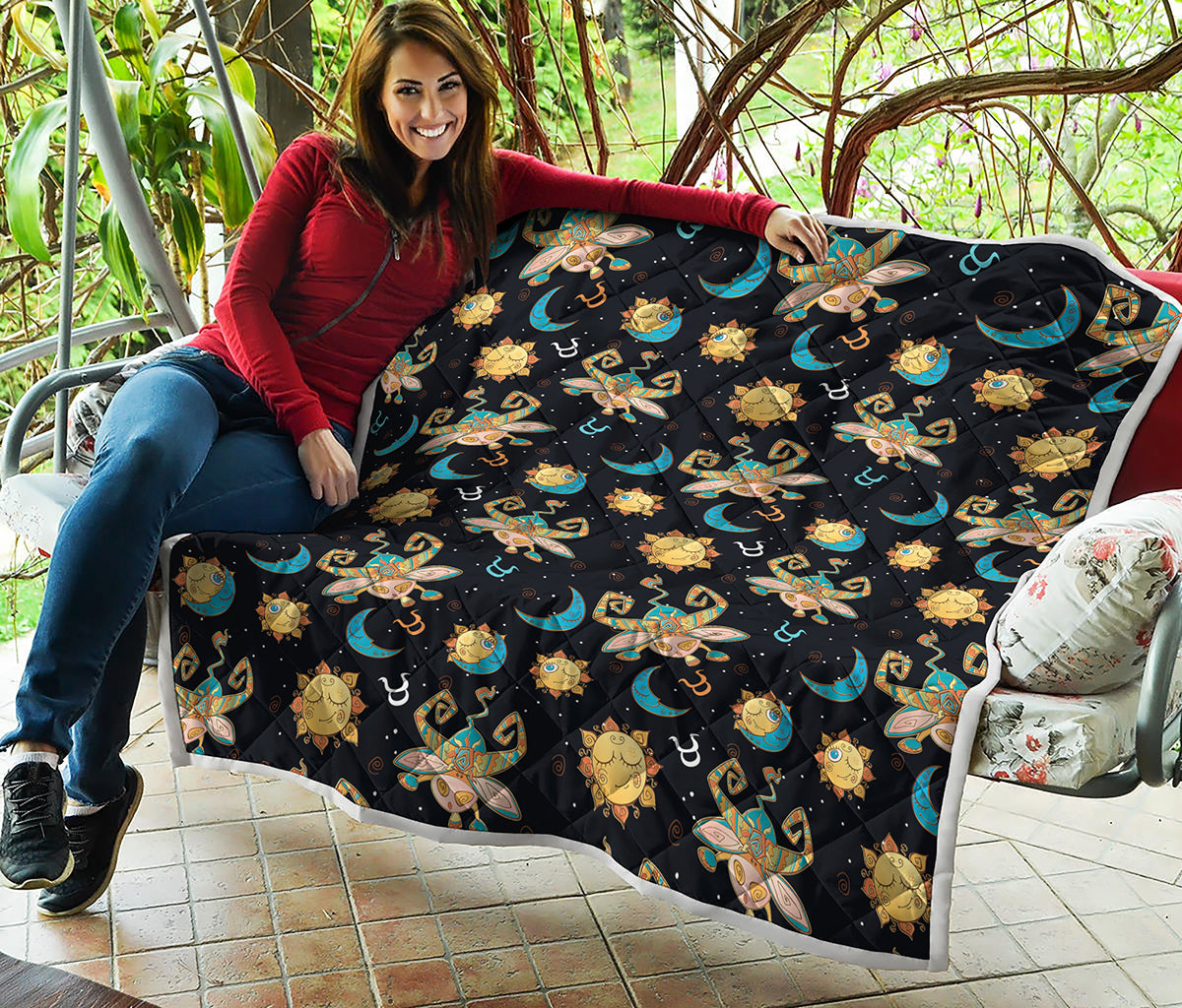 Cute Cartoon Taurus Pattern Print Quilt