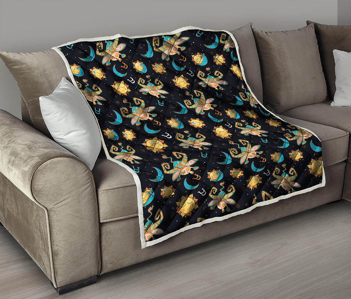 Cute Cartoon Taurus Pattern Print Quilt