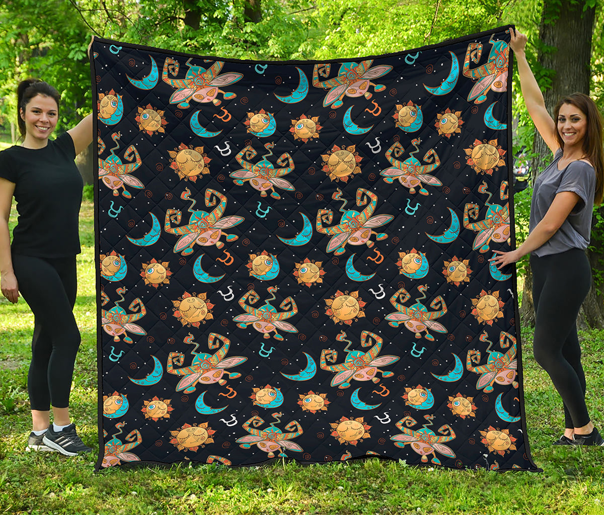 Cute Cartoon Taurus Pattern Print Quilt