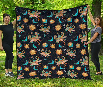 Cute Cartoon Taurus Pattern Print Quilt