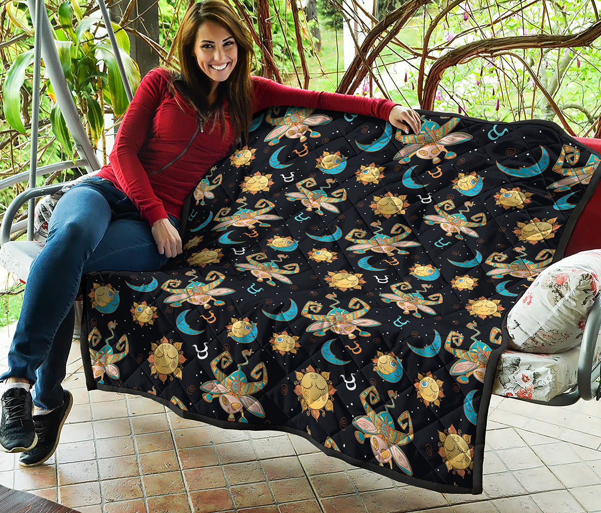 Cute Cartoon Taurus Pattern Print Quilt
