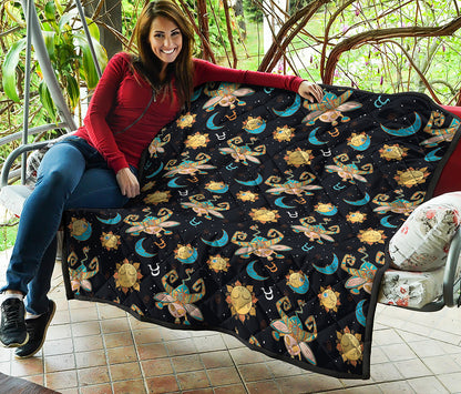 Cute Cartoon Taurus Pattern Print Quilt