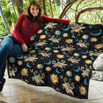 Cute Cartoon Taurus Pattern Print Quilt