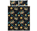 Cute Cartoon Taurus Pattern Print Quilt Bed Set