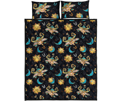 Cute Cartoon Taurus Pattern Print Quilt Bed Set