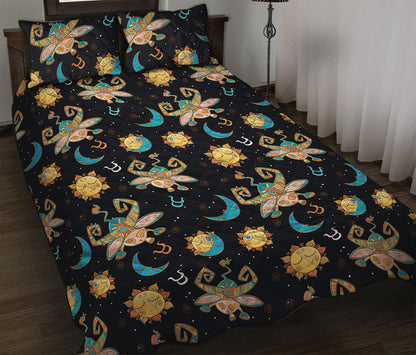Cute Cartoon Taurus Pattern Print Quilt Bed Set