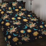 Cute Cartoon Taurus Pattern Print Quilt Bed Set