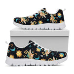Cute Cartoon Taurus Pattern Print White Sneakers