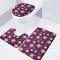 Cute Cartoon Virgo Pattern Print 3 Piece Bath Mat Set