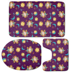 Cute Cartoon Virgo Pattern Print 3 Piece Bath Mat Set