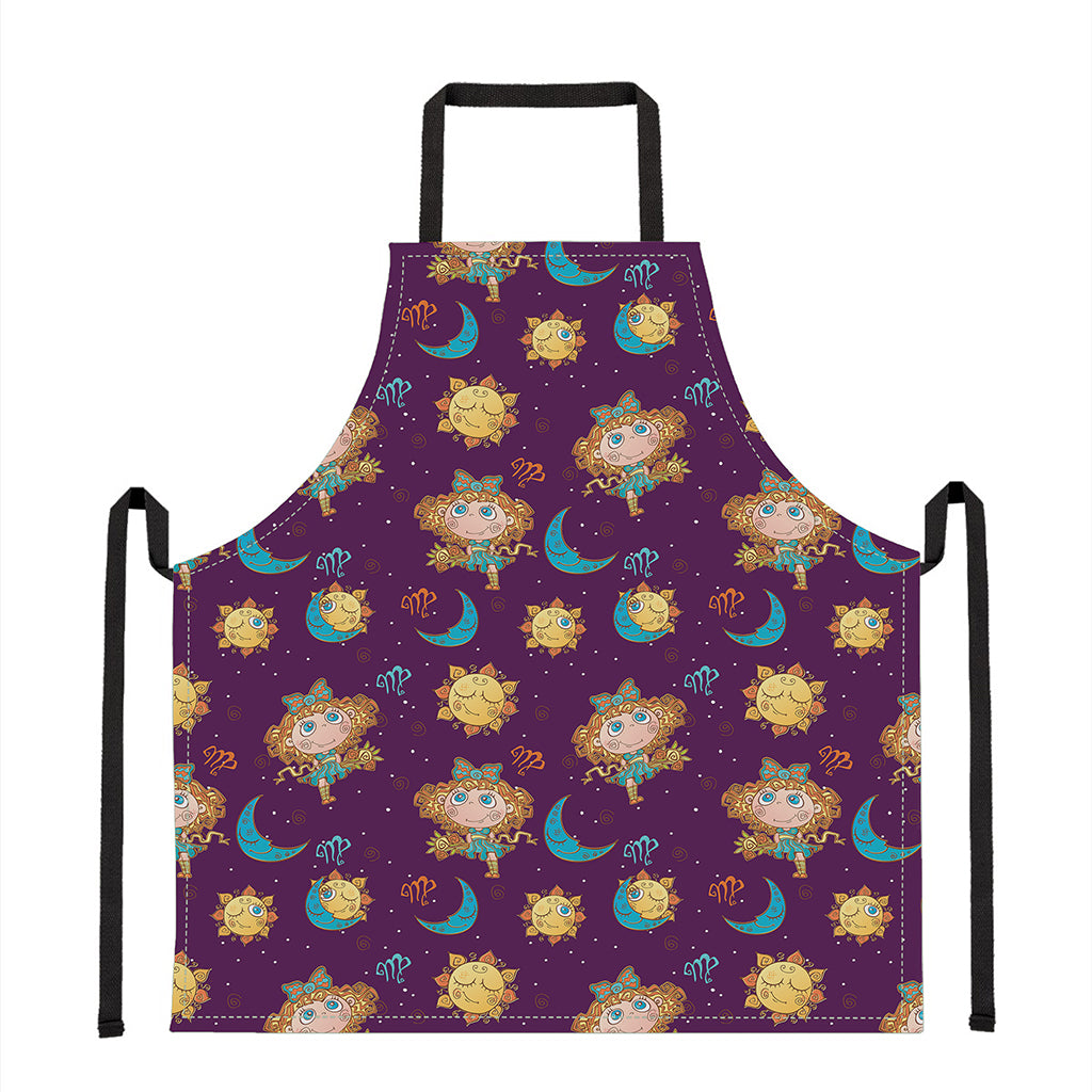Cute Cartoon Virgo Pattern Print Apron