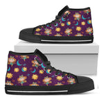 Cute Cartoon Virgo Pattern Print Black High Top Shoes