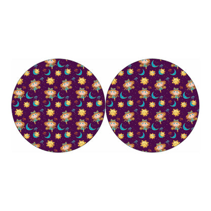 Cute Cartoon Virgo Pattern Print Car Coasters