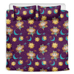 Cute Cartoon Virgo Pattern Print Duvet Cover Bedding Set