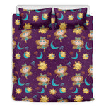 Cute Cartoon Virgo Pattern Print Duvet Cover Bedding Set