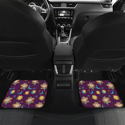 Cute Cartoon Virgo Pattern Print Front and Back Car Floor Mats