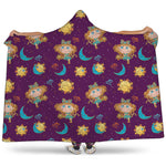 Cute Cartoon Virgo Pattern Print Hooded Blanket