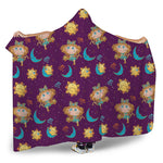 Cute Cartoon Virgo Pattern Print Hooded Blanket