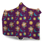 Cute Cartoon Virgo Pattern Print Hooded Blanket