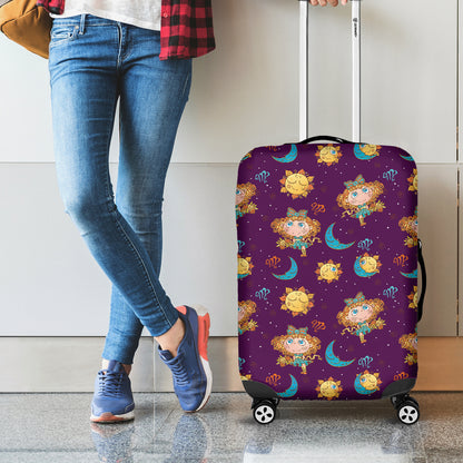 Cute Cartoon Virgo Pattern Print Luggage Cover