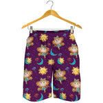 Cute Cartoon Virgo Pattern Print Men's Shorts