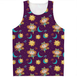 Cute Cartoon Virgo Pattern Print Men's Tank Top