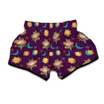 Cute Cartoon Virgo Pattern Print Muay Thai Boxing Shorts