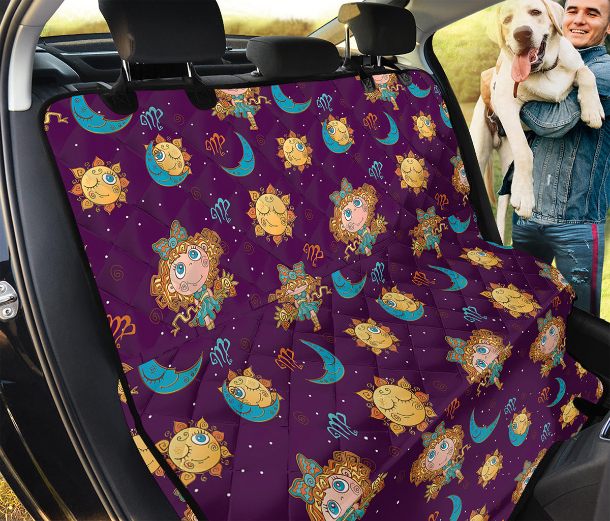 Cute Cartoon Virgo Pattern Print Pet Car Back Seat Cover