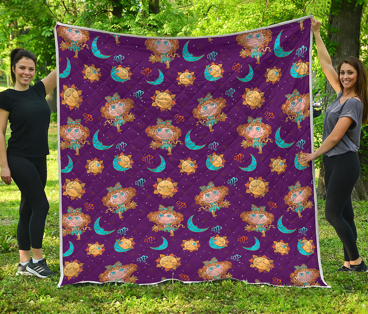 Cute Cartoon Virgo Pattern Print Quilt