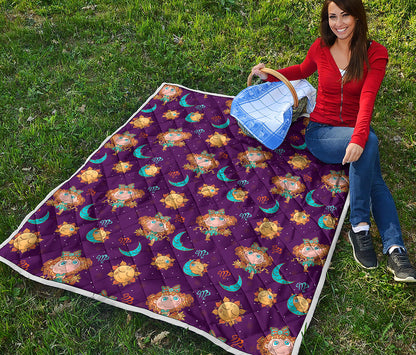 Cute Cartoon Virgo Pattern Print Quilt