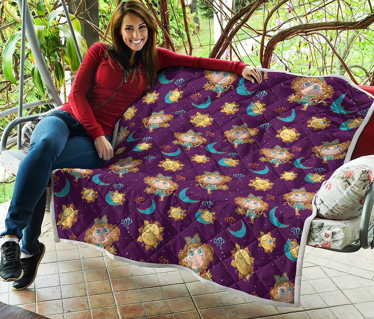 Cute Cartoon Virgo Pattern Print Quilt