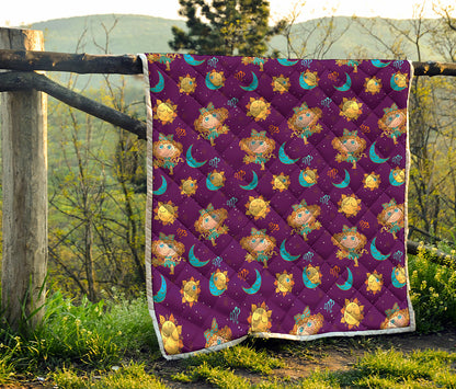 Cute Cartoon Virgo Pattern Print Quilt