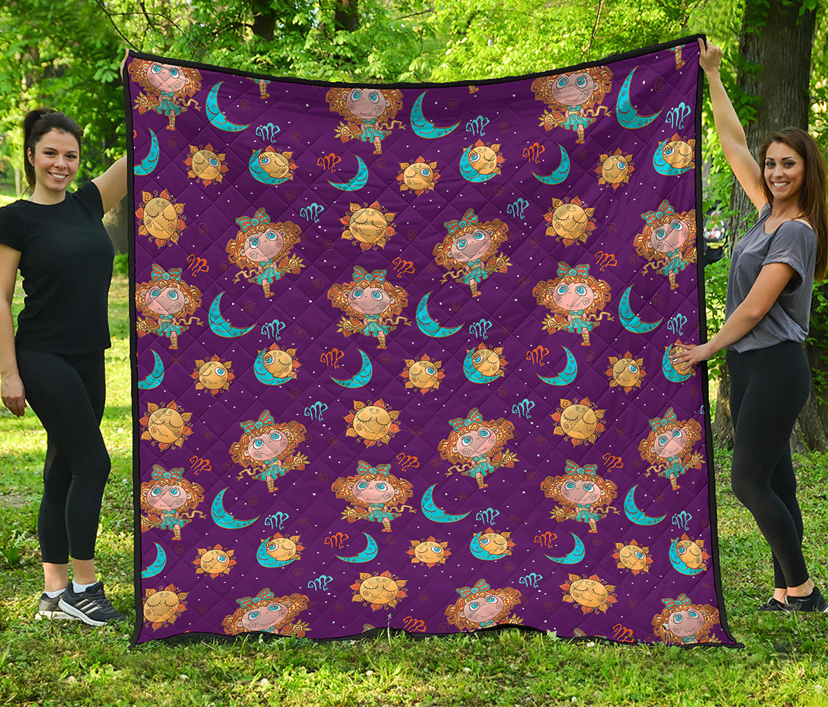 Cute Cartoon Virgo Pattern Print Quilt