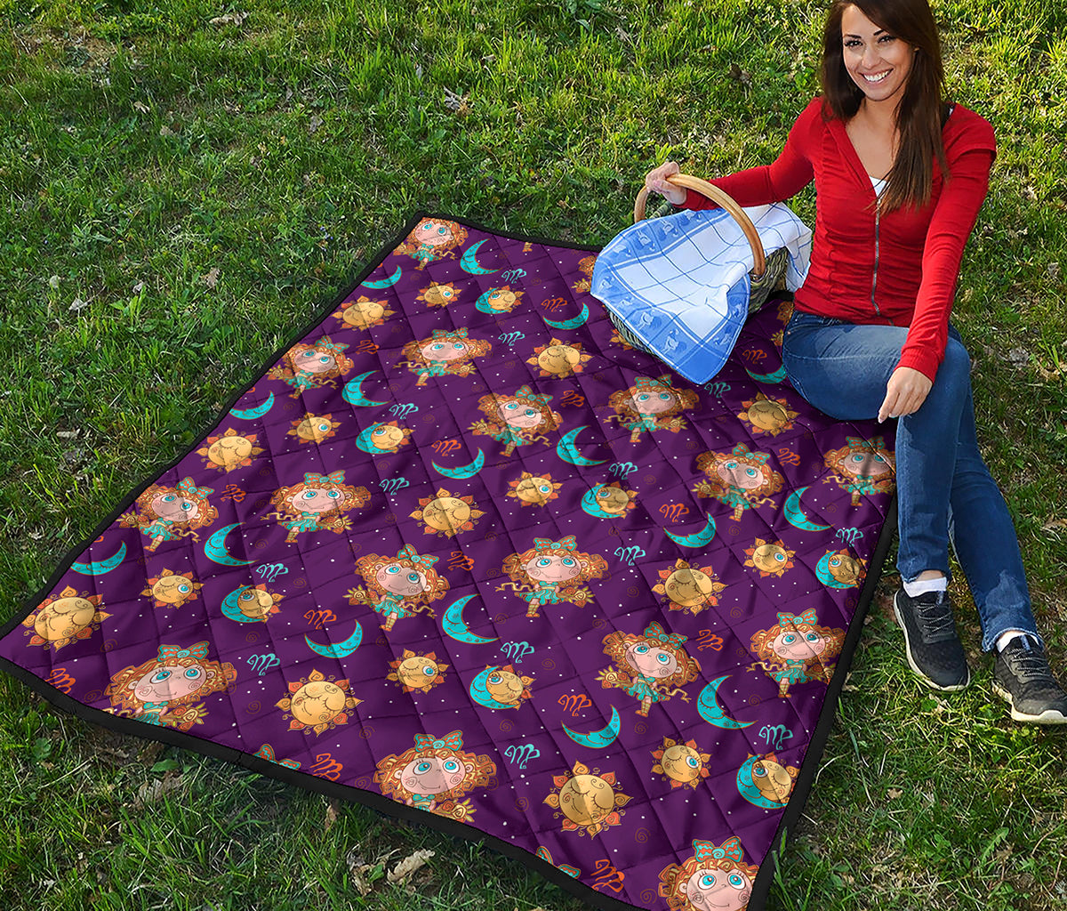 Cute Cartoon Virgo Pattern Print Quilt